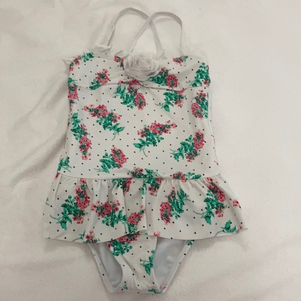 Beautiful RARE Janie and Jack floral swimsuit Size 4T